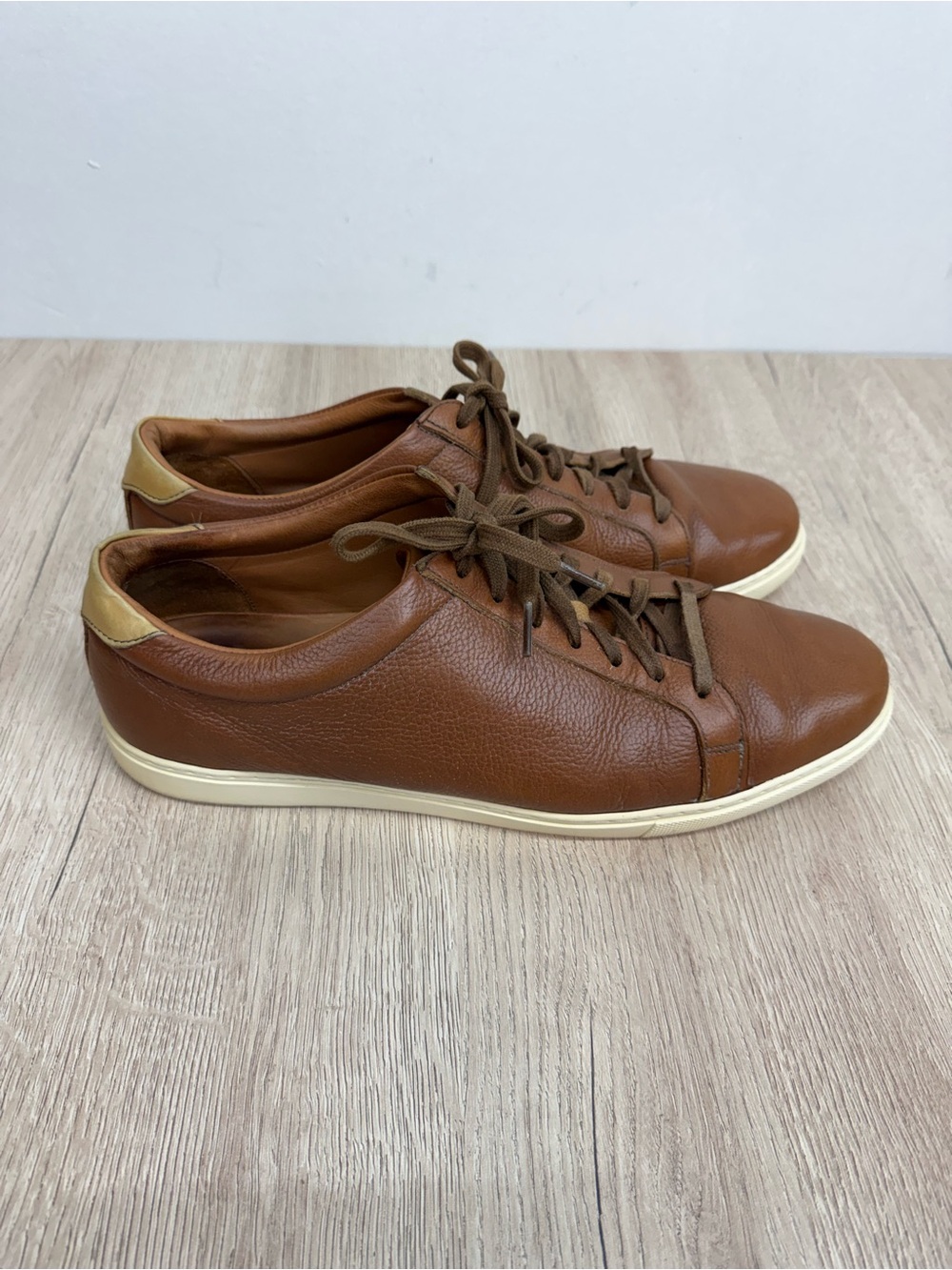 Allen Edmonds Courtside Low-Top Lace-up Walnut Brown Leather Dress Sneakers 13 E